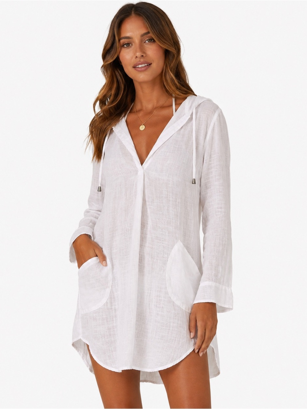 For Cynthia Beachwear Linen Dress Coverup Tunic Dress resortwear beachy